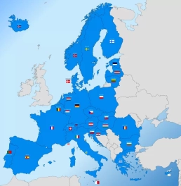 Schengen Travel Area countries map